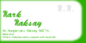 mark maksay business card